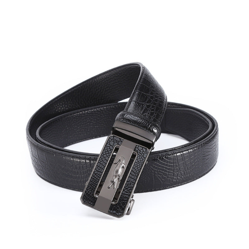 Men's Crocodile Belt Alloy Comfort Click Belt