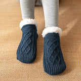 Winter Knitted Plush Floor Socks Home Warm Non-slip Carpet Socks Women