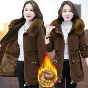 Women's Short Winter Loose Fleece Padded Coat