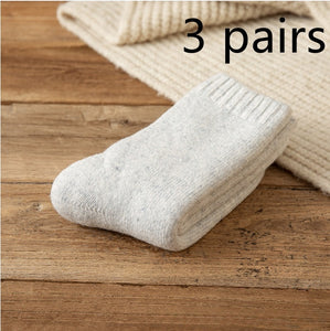 Winter Warm Padded Extra Thick Fleece Lined Fur Selvedge Female Middle Tube Socks