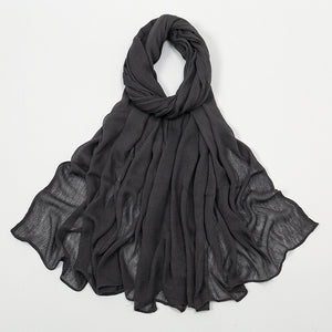 Curling Rayon Wrinkle Scarf Women's Simple Toe Cap