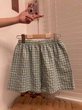 Ladies New Korean Plaid Breathable Shorts