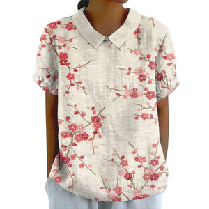 Women's Creative Retro Floral Cute Short-sleeved T-shirt