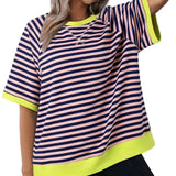 Women's Casual Versatile Striped Loose T-shirt