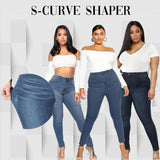 High Rise Waist Skinny Slim Fit Stretch Casual Basic Denim Pants With Faux  Pockets