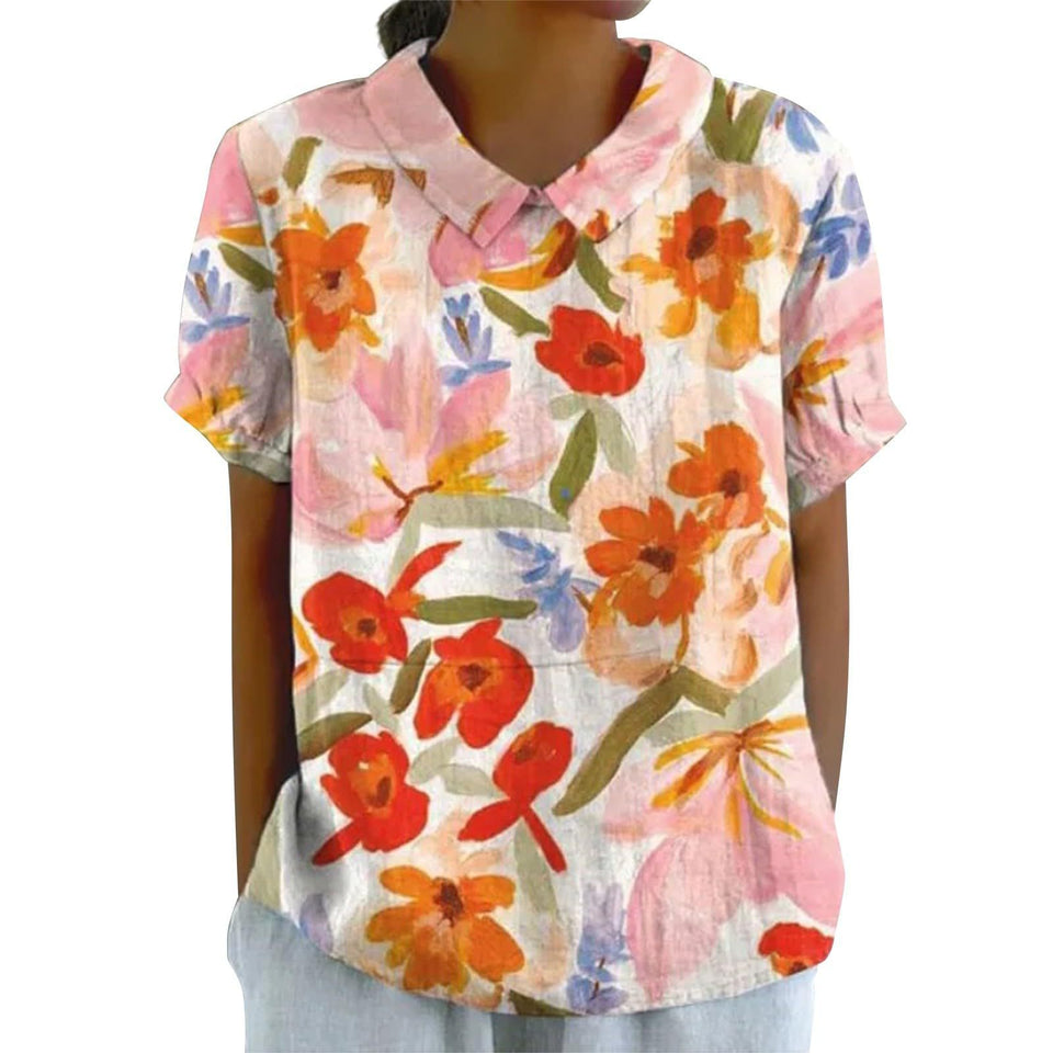 Women's Creative Retro Floral Cute Short-sleeved T-shirt