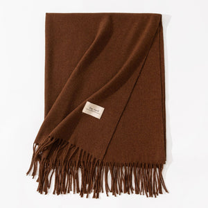 Pure Color Artificial Cashmere Scarf Women's Winter High-grade Shawl