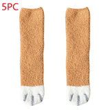 Women's Coral Fleece Cat Paw Pattern Kawaii Thick Warm Socks