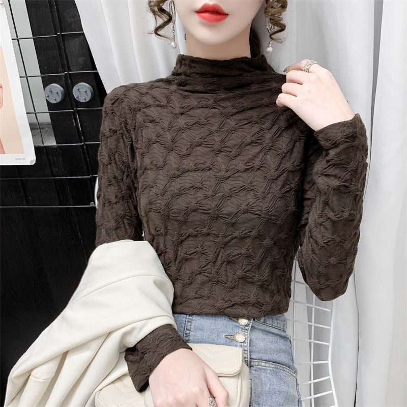 Thickened Half-high Collar Bottoming Shirt For Women