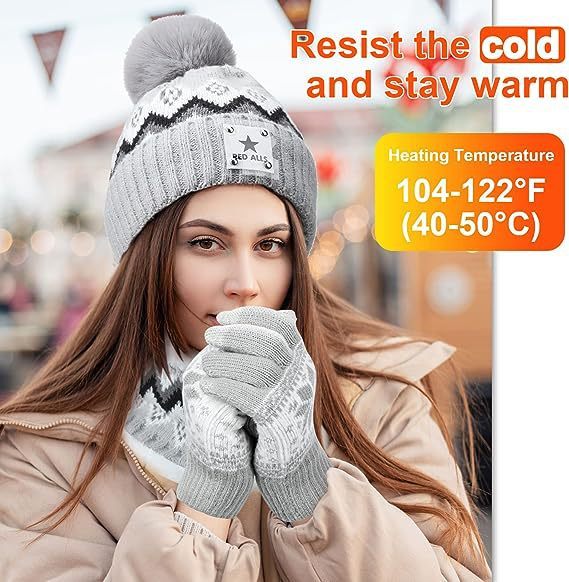 USB Electric Heating Keep Warm And Emit Heat Knitted Hat Scarf Gloves