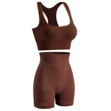 Women's Wireless Sports Yoga Bra And Shorts Suit