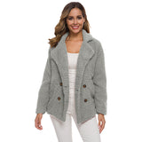 European And American Lamb Fleece Thickened Women's Sweater Coat