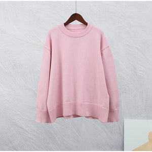 Sweet Crew Neck Pullover Sweater Winter Fashion Loose Long-sleeved Tops For Women Clothing