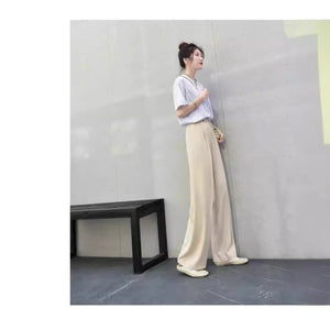 Chiffon Straight-leg Pants Loose Flattering Mopping Pants Fashion