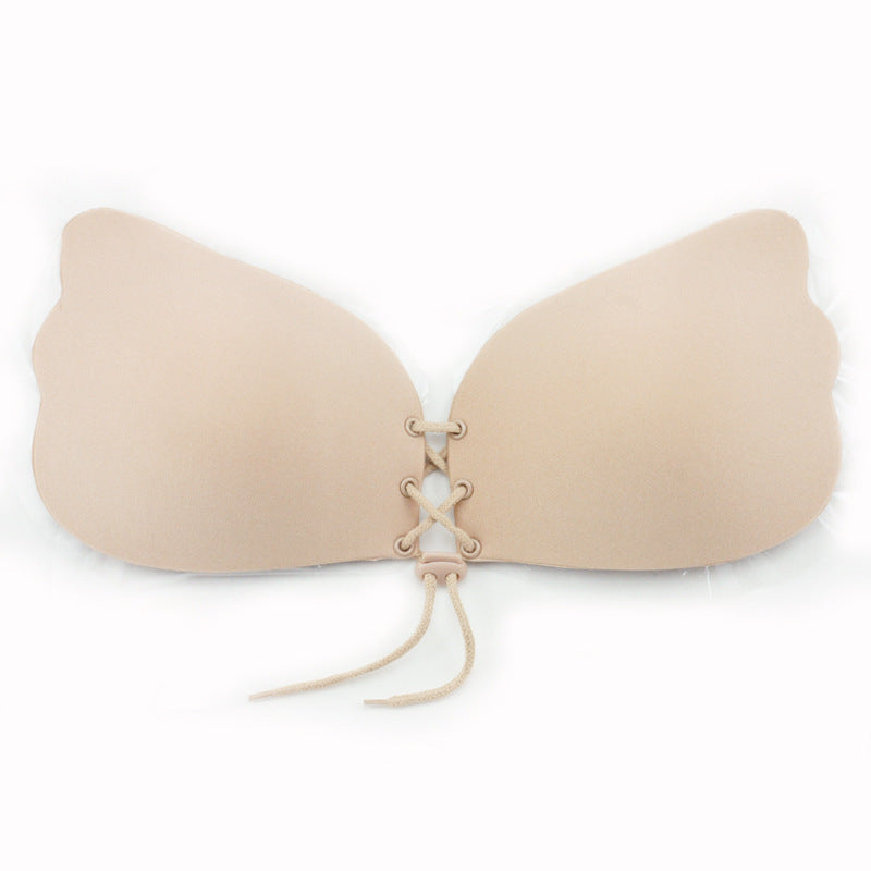 Women's Fashion Drawstring Gathering Invisible Bra Traceless Silicone Underwear