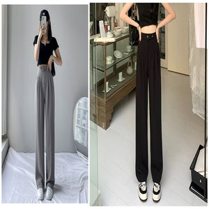 Women's New High Waist Loose Drape Suit Wide Leg Pants