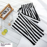 Women's Fashionable Loose Vertical Stripes Slimming Casual Wide-leg Pants