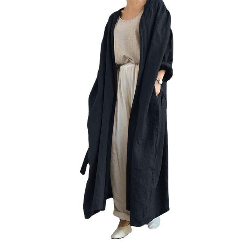 Women's Casual Long Sleeved Long Trench Coat