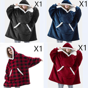 Men And Women Can Wear Zipper Flannel Lazy Blanket