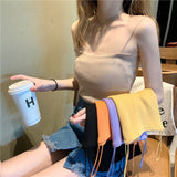 Knitted Spaghetti Straps Outerwear Slimming Inner Vest