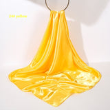 Pure Color Silk Scarf Artificial Silk 90cm Shiny Satin Shawl