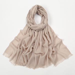 Flat Slub Cotton Solid Color Scarf Breathable Monochrome