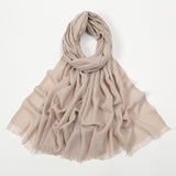 Flat Slub Cotton Solid Color Scarf Breathable Monochrome