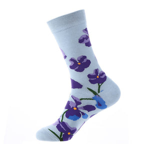 Autumn And Winter Flower Mid-calf Female Cotton Socks