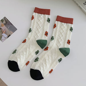 Lingerie Small Flower Medium Tube Women's Socks