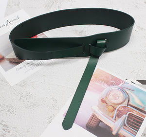 Women's Fashion Leather Decoration Wide Belt