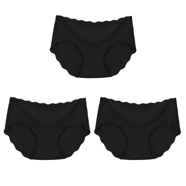 3Pcs Seamless Underwear Silk For Women Panties Lingerie Sexy