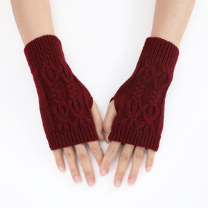 Knitted Half Gloves Female Cute Winter Open Finger Half Finger Student Male And Female Couple Wool