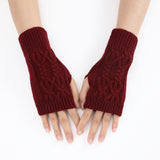 Knitted Half Gloves Female Cute Winter Open Finger Half Finger Student Male And Female Couple Wool