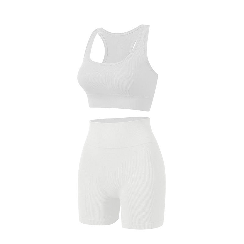 Women's Wireless Sports Yoga Bra And Shorts Suit