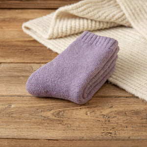 Winter Warm Padded Extra Thick Fleece Lined Fur Selvedge Female Middle Tube Socks