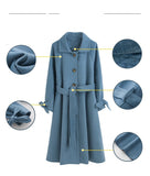 Medium length woolen jacket for women