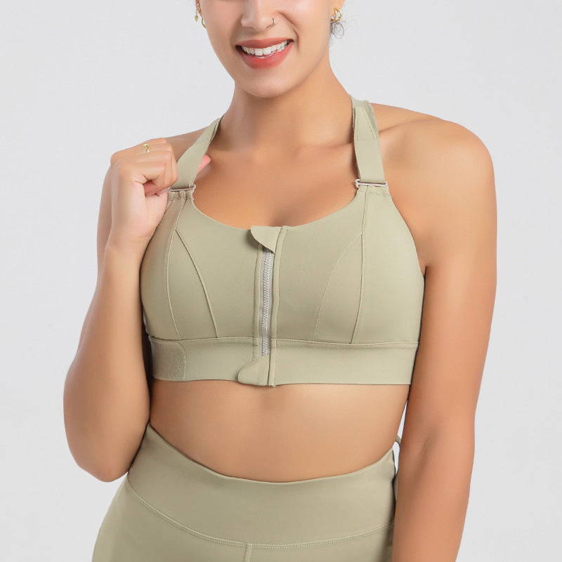 Large Size Sports Bra Adjustable Zipper Combination High-int