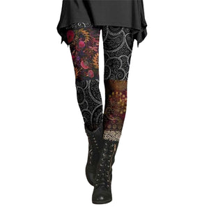 Women's Fashionable Retro Ethnic Style Slimming Printed Leggings