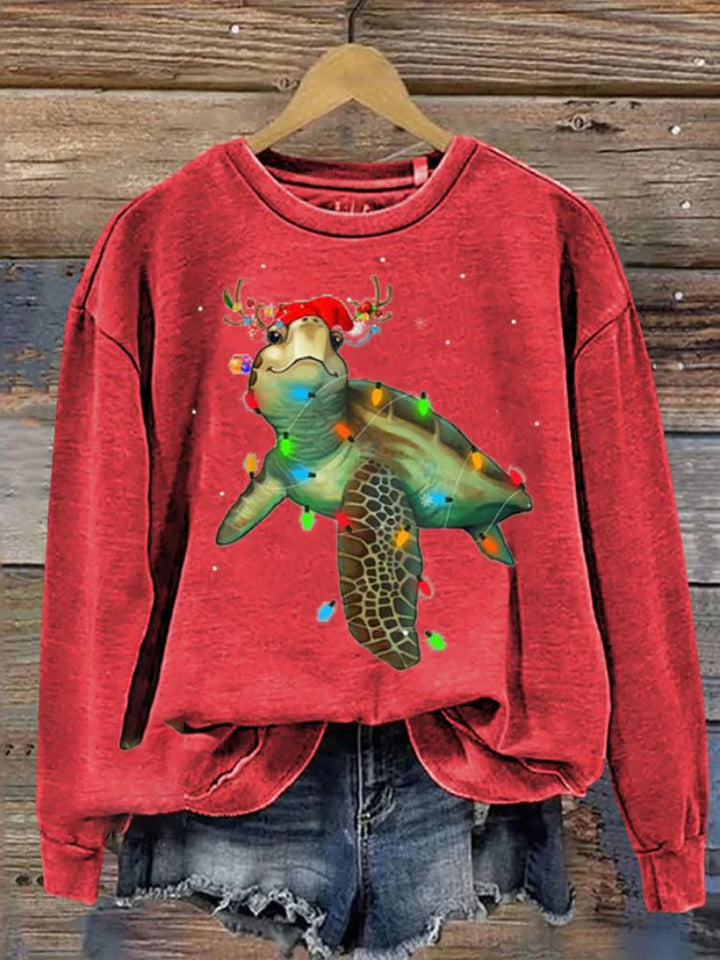 Women's Sweater 3D Digital Christmas Series Printed Crew Neck Sweatshirt