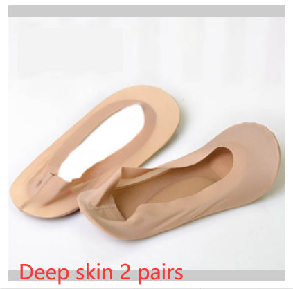 3D Arch Foot Massage Health Care Women Summer Socks Ice Silk Socks Shallow Mouth Silica Gel Invisible Slippers Feet Care