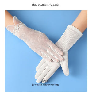 Lightweight Breathable Lace Sun Protection Gloves