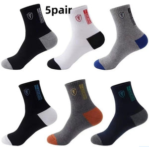 Sports Socks Men's Mid-calf Length Sock Deodorant And Sweat-absorbing Long Mid-calf