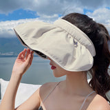 Summer Shell Hat FPF50 Empty-top Hat Women's Cycling Sun Protection UV Face Covering Sunhat Outdoor