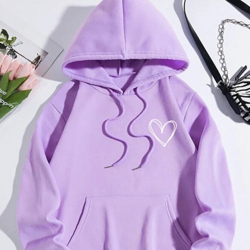 Korean Style Hooded Brushed Hoody Women's Casual