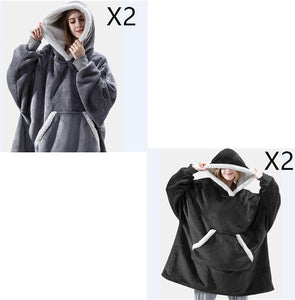 Men And Women Can Wear Zipper Flannel Lazy Blanket