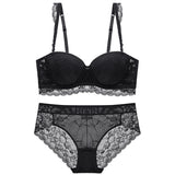 Popular Lace Ladies Underwear Set Push Up Bra