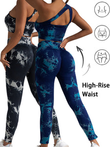 2pack Tie-dye Yoga Pants Seamless Yoga Pants