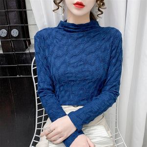 Thickened Half-high Collar Bottoming Shirt For Women