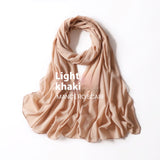 Pure Color Pearl Chiffon Scarf Headcloth Veil Chiffon Scarf