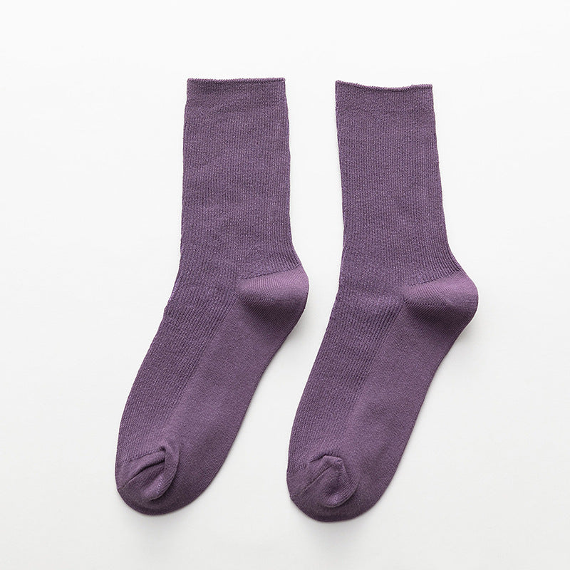 Summer Candy Color Solid Color Mid-calf Length Socks